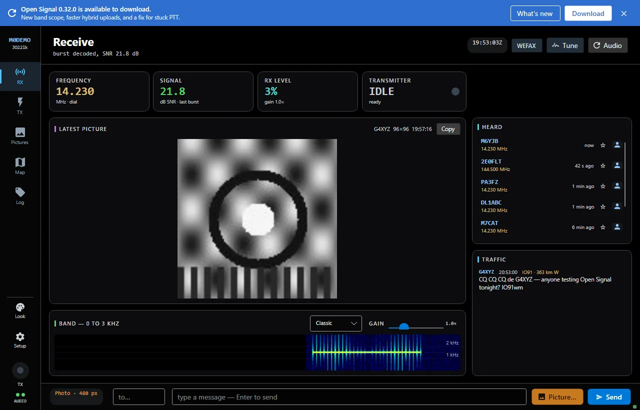 The app rendered in the High Contrast theme, with a pure black ground and brighter borders.